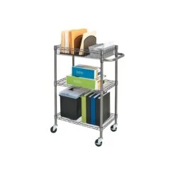 Alera 3-Shelf Wire Mobile Utility Cart With Lockable Wheels, Black (ALESW342416BA) 9 Alera 3-Shelf Wire Mobile Utility Cart With Lockable Wheels, Black (ALESW342416BA) -Prepa Furniture Shop sp43802535 s7