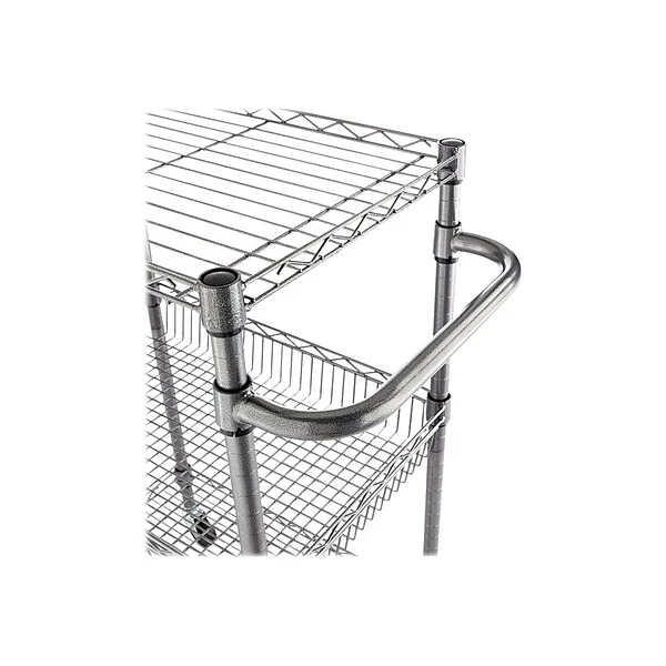 Alera 3-Shelf Wire Mobile Utility Cart With Lockable Wheels, Black (ALESW342416BA) 5 Alera 3-Shelf Wire Mobile Utility Cart With Lockable Wheels, Black (ALESW342416BA) - Image 5
