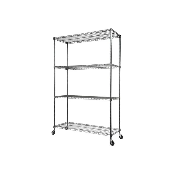 Alera Complete 4-Shelf Metal Unit, 48"W, Anthracite Black (ALESW604818BA) 1 Alera Complete 4-Shelf Metal Unit, 48"W, Anthracite Black (ALESW604818BA)