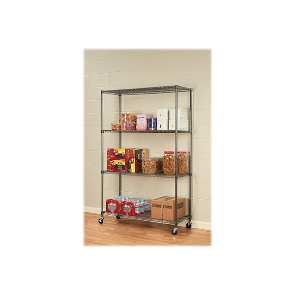 Alera Complete 4-Shelf Metal Unit, 48"W, Anthracite Black (ALESW604818BA) 5 Alera Complete 4-Shelf Metal Unit, 48"W, Anthracite Black (ALESW604818BA) - Image 5