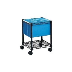 Safco Metal Mobile File Cart With Lockable Wheels, Black (5277BL)