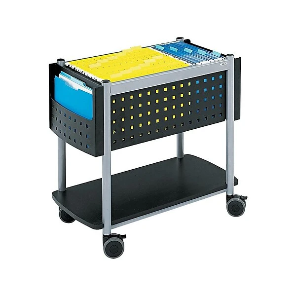 Safco Scoot Metal Mobile File Cart With Lockable Wheels, Black (5373BL) 1 Safco Scoot Metal Mobile File Cart With Lockable Wheels, Black (5373BL)