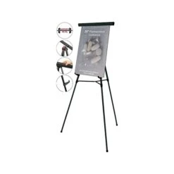 MasterVision Lightweight Display Easel, 63", Black Aluminum (FLX09101MV)