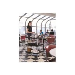 Rubbermaid 3-Shelf Plastic/Poly Mobile Utility Cart With Swivel Wheels, Black (FG342488BLA) -Prepa Furniture Shop sp43813094 s7