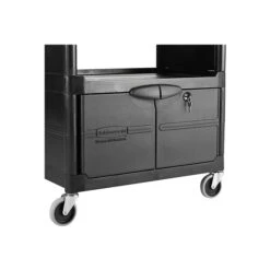Rubbermaid 2-Shelf Plastic/Poly Mobile Utility Cart With Swivel Wheels, Black (FG345700BLA) -Prepa Furniture Shop sp43813100 s7