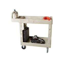 Rubbermaid 2-Shelf Plastic/Poly Mobile Utility Cart With Swivel Wheels, Beige (FG450088BEIG) 8 Rubbermaid 2-Shelf Plastic/Poly Mobile Utility Cart With Swivel Wheels, Beige (FG450088BEIG) -Prepa Furniture Shop sp43815322 s7