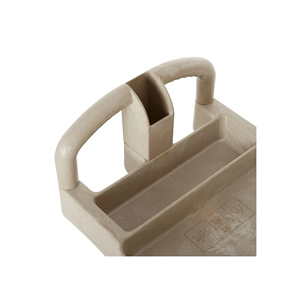 Rubbermaid 2-Shelf Plastic/Poly Mobile Utility Cart With Swivel Wheels, Beige (FG450088BEIG) 5 Rubbermaid 2-Shelf Plastic/Poly Mobile Utility Cart With Swivel Wheels, Beige (FG450088BEIG) - Image 5