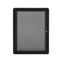 Ghent Ovation Fabric Enclosed Bulletin Board, Black Frame, 2'H X 3'W (OVK1-F91)