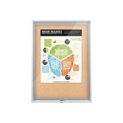 Best-Rite Economy Cork Enclosed Bulletin Board, Aluminum Frame, 3'H X 4'W (94CAC-01)