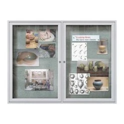 Ghent Vinyl Enclosed Bulletin Board, Satin Frame, 3'H X 4'W (PA23648VX-193)