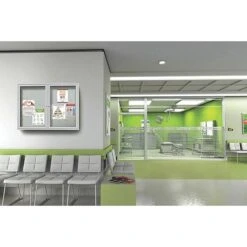 Ghent Vinyl Enclosed Bulletin Board, Satin Frame, 3'H X 4'W (PA23648VX-193) -Prepa Furniture Shop sp44336744 s7