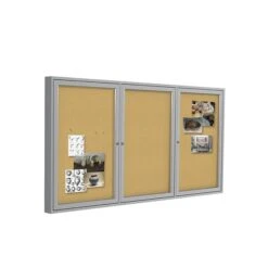 Ghent Cork Enclosed Bulletin Board, Satin Frame, 3'H X 6'W (PA33672K) -Prepa Furniture Shop sp44336749 s7