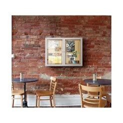 Ghent Cork Enclosed Bulletin Board, Satin Frame, 3'H X 4'W (PA23648K) -Prepa Furniture Shop sp44336753 s7
