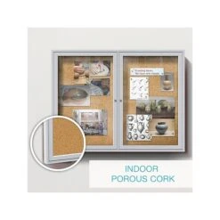 Ghent Cork Enclosed Bulletin Board, Aluminum Frame, 3'H X 5'W (PA23660K) -Prepa Furniture Shop sp44336755 s7