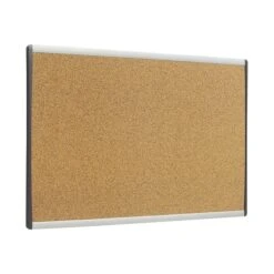 Quartet Arc Cubicle Cork Bulletin Board, Aluminum Frame, 14"H X 24"W (ARCB2414)