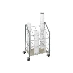 Safco Wire Mobile File Cart With Lockable Wheels, Light Gray (3090)