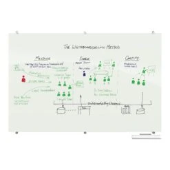 Best-Rite Visionary Glass Dry-Erase Whiteboard, 4' X 3' (83844)