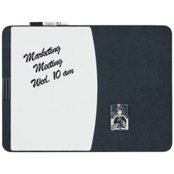 Quartet Designer Tack & Write Combination Dry-Erase Whiteboard, Plastic Frame, 3' X 2' (06545BK)
