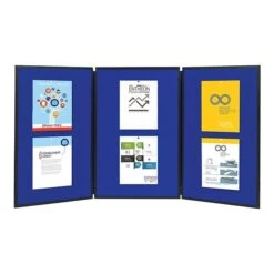 Apollo® Quartet Show-It! Display, 6' X 3', Blue/Gray (SB93513Q)
