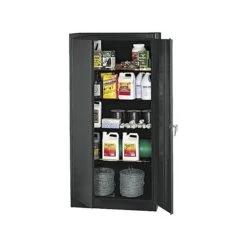 Tennsco Standard 72" Steel Storage Cabinet With 4 Shelves, Black (7218-BLK)