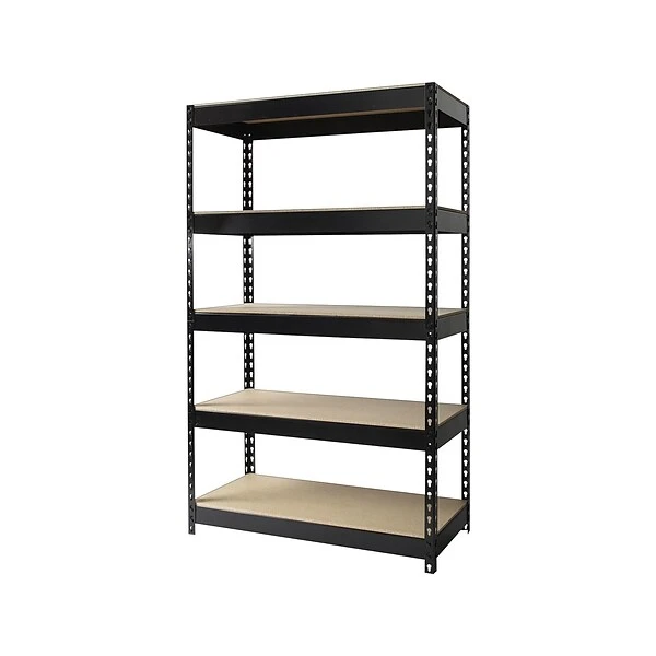 Iron Horse 3800 Lb. Rivet Series 5-Shelf Metal Unit, 36"W, Black (17126) 1 Iron Horse 3800 Lb. Rivet Series 5-Shelf Metal Unit, 36"W, Black (17126)
