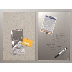 MasterVision Combo Lacquered Steel / Fabric Dry-Erase Whiteboard, Wood Frame, 2' X 1.5' (MX04331608)