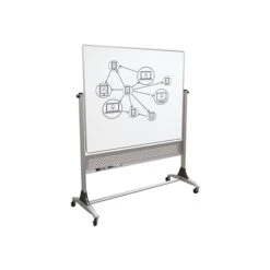 Balt Platinum Mobile Reversable Dry Erase / Cork Board, Steel (669RG-HV66)