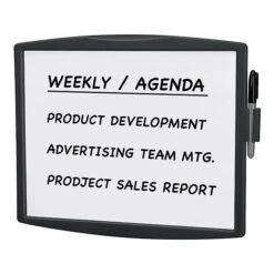 Fellowes Partition Additions Graphite Dry-Erase Whiteboard, Plastic Frame, 1' X 1' (75905)