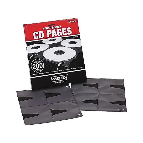 Vaultz™ CD Binder Pages; 8 Capacity/Page, 25/Pk 5 Vaultz™ CD Binder Pages; 8 Capacity/Page, 25/Pk - Image 5