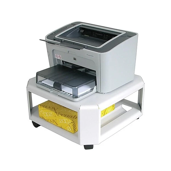Martin Yale Metal Mobile Printer Stand With Swivel Wheels, White (MAT24050) 1 Martin Yale Metal Mobile Printer Stand With Swivel Wheels, White (MAT24050)