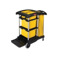 Rubbermaid Commercial Janitorial Cleaning Cart, Black Plastic (FG9T7200BLA)
