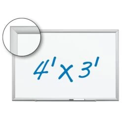 3M™ Porcelain Dry Erase Board, Aluminum Frame, 48" X 36" (DEP4836A)