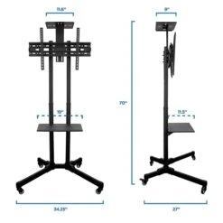 Mount-It! Steel Mobile TV Cart Stand, Black (MI-876) -Prepa Furniture Shop sp4673090 s7