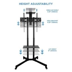 Mount-It! Steel Mobile TV Cart Stand, Black (MI-876) -Prepa Furniture Shop sp4673091 s7