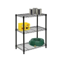 Honey-Can-Do 3-Shelf Metal Unit, 24", Black (SHF-01905)