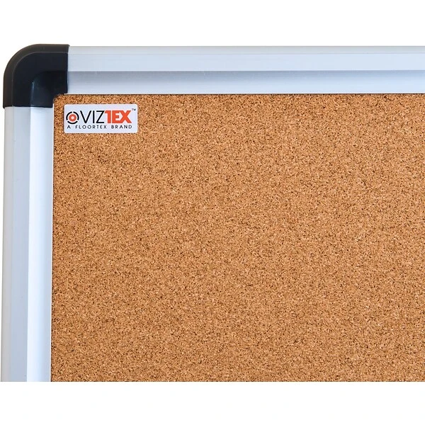 Viztex Cork Bulletin Board With An Aluminum Trim (24"x18") 1 Viztex Cork Bulletin Board With An Aluminum Trim (24"x18")