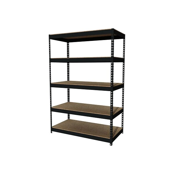 Iron Horse 3800 Lb. Rivet Series 5-Shelf Metal Unit, 48"W, Black (17313) 1 Iron Horse 3800 Lb. Rivet Series 5-Shelf Metal Unit, 48"W, Black (17313)