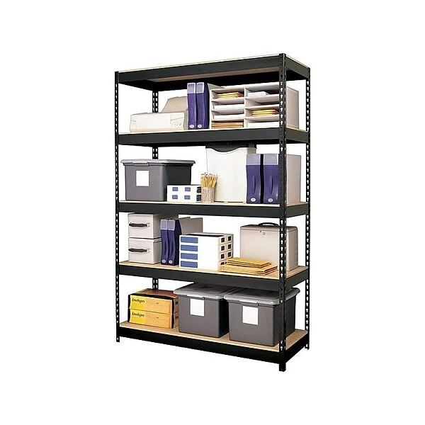 Iron Horse 3800 Lb. Rivet Series 5-Shelf Metal Unit, 48"W, Black (17313) 2 Iron Horse 3800 Lb. Rivet Series 5-Shelf Metal Unit, 48"W, Black (17313) - Image 2