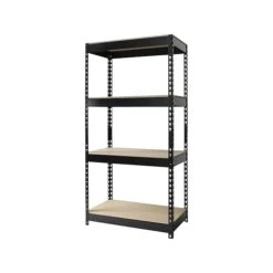 Iron Horse Rivet Series 4-Shelf Metal Unit, 30"W, Black (17125)
