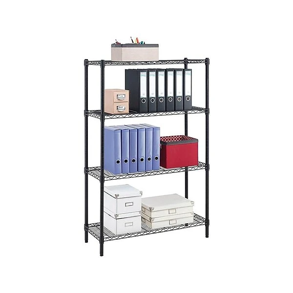 Whalen 4-Shelf Wire Unit, 36"W, Black (WS143654-4B) 3 Whalen 4-Shelf Wire Unit, 36"W, Black (WS143654-4B) - Image 3