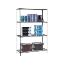 Whalen 4-Shelf Wire Unit, 48"W, Black (WS184872-4B)
