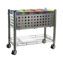 Vertiflex Open Vertical File Cabinet, Mobile, Letter/Legal, Matte Gray, 13.75"W (VF52000)