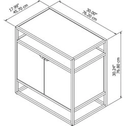 Bush Furniture Anthropology 30"H Small Storage Cabinet With Doors, Rustic Brown Embossed (ATS130RB-03) -Prepa Furniture Shop sp51221822 s7