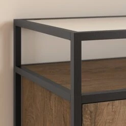 Bush Furniture Anthropology 30"H Small Storage Cabinet With Doors, Rustic Brown Embossed (ATS130RB-03) -Prepa Furniture Shop sp51221825 s7