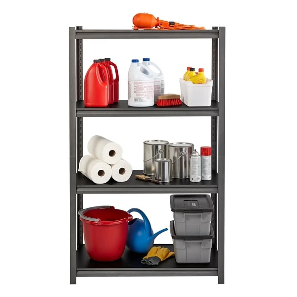 Iron Horse 3200 Concealed Rivet 4-Shelf Metal Stand Alone Shelving Unit, 36" W, Gray (20995) 2 Iron Horse 3200 Concealed Rivet 4-Shelf Metal Stand Alone Shelving Unit, 36" W, Gray (20995) - Image 2