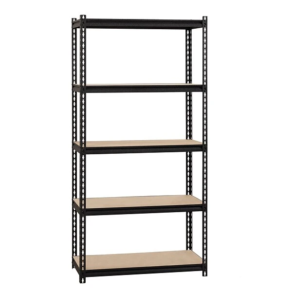 Iron Horse 2300 Lb. Rivet Series 5-Shelf Metal/Particle Board Shelving Unit, 36" W, Black (20992) 1 Iron Horse 2300 Lb. Rivet Series 5-Shelf Metal/Particle Board Shelving Unit, 36" W, Black (20992)