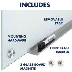 Quartet Infinity Magnetic Glass Dry-Erase Whiteboard, White, 3' X 2' (G3624W) -Prepa Furniture Shop sp56248627 s7