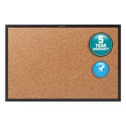 Quartet Classic Cork Bulletin Board, Black Frame, 2'W X 1.5'H (2301B)