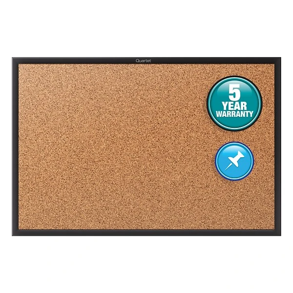 Quartet Classic Cork Bulletin Board, Black Frame, 2'W X 1.5'H (2301B) 1 Quartet Classic Cork Bulletin Board, Black Frame, 2'W X 1.5'H (2301B)