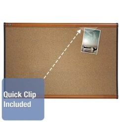 Quartet Prestige Cork Bulletin Board, Cherry Frame, 4'H X 6'W (B247LC)